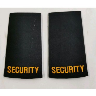 Eppaulettes Black Security wording + Line And Star Yellow
