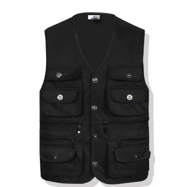 Reporter Vest Black Kosong