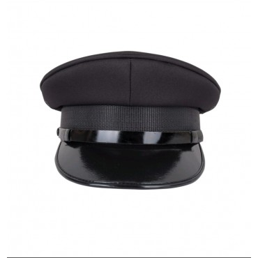 Peak Cap Black Polyster With Cap Badge