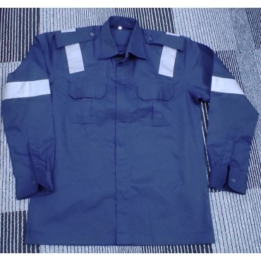 Uniform D/Blue Cottan L/S Pen Loop Right Side / Left Side Logo / NT Front Side with Reflect